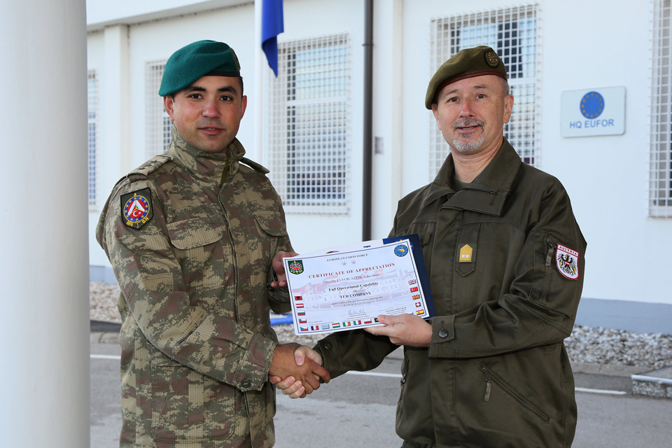EUFOR Multinational Battalion Achieves Full Operational Capability