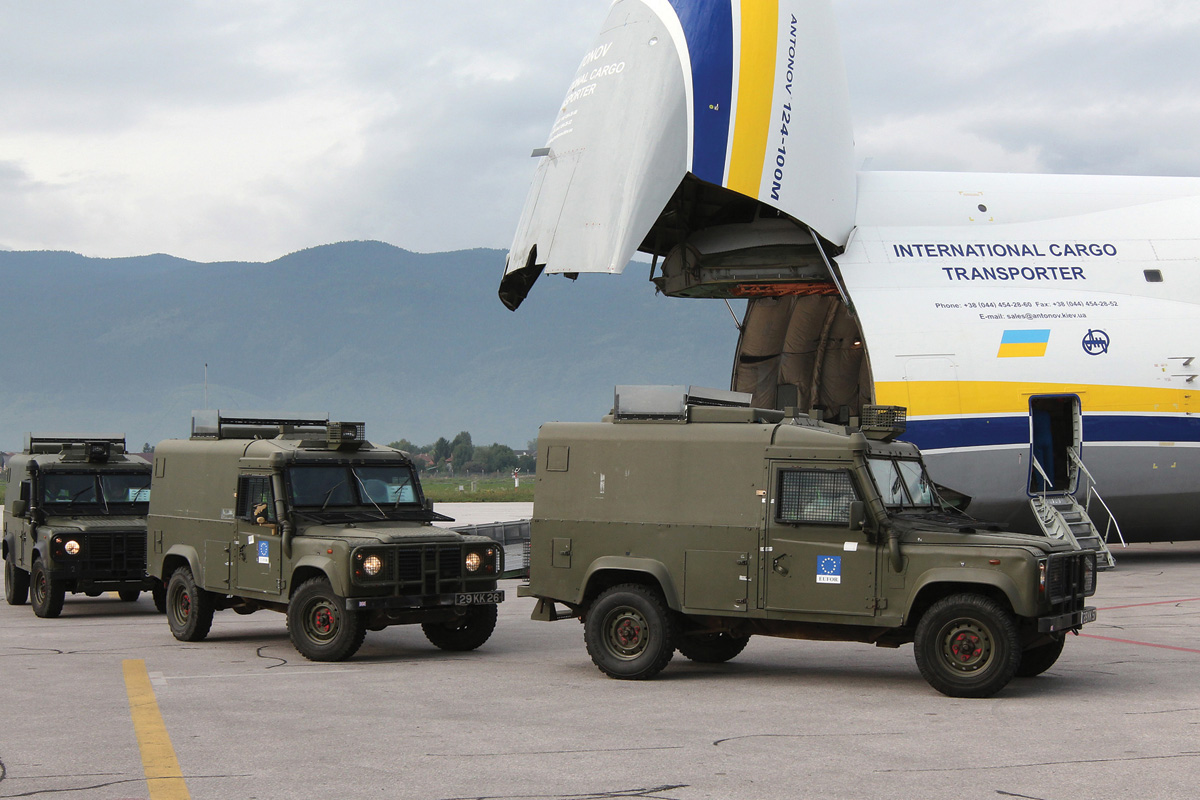 On the 23rd of September 2019 an Antonov 124 flew in to Sarajevo International Airport bringing vehicles and troops from the United Kingdom to join EUFOR’s annual exercise Quick Response, where the capability of quickly reinforcing in country troops with reserve forces from partner countries is tested. 