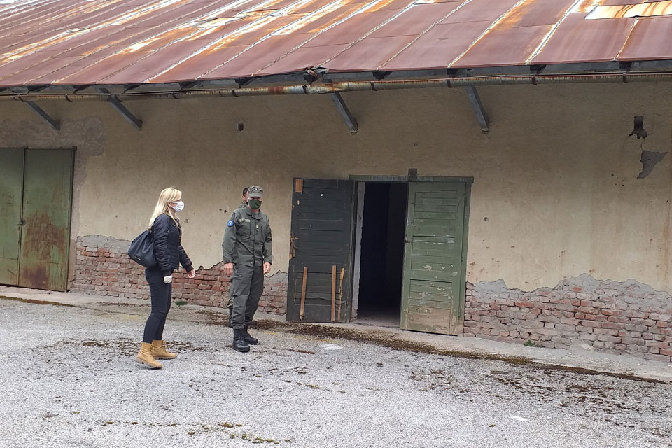 Colonel Jamnig about to inspect a potential ammunition storage building