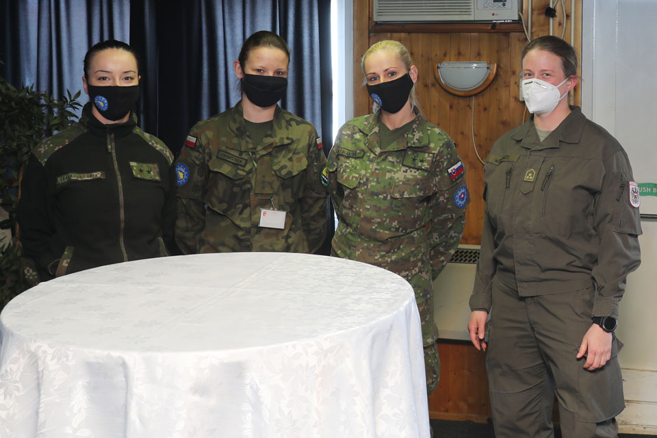 Slovakian, Polish and Austrian EUFOR soldiers enjoy International Womens Day Celebrations